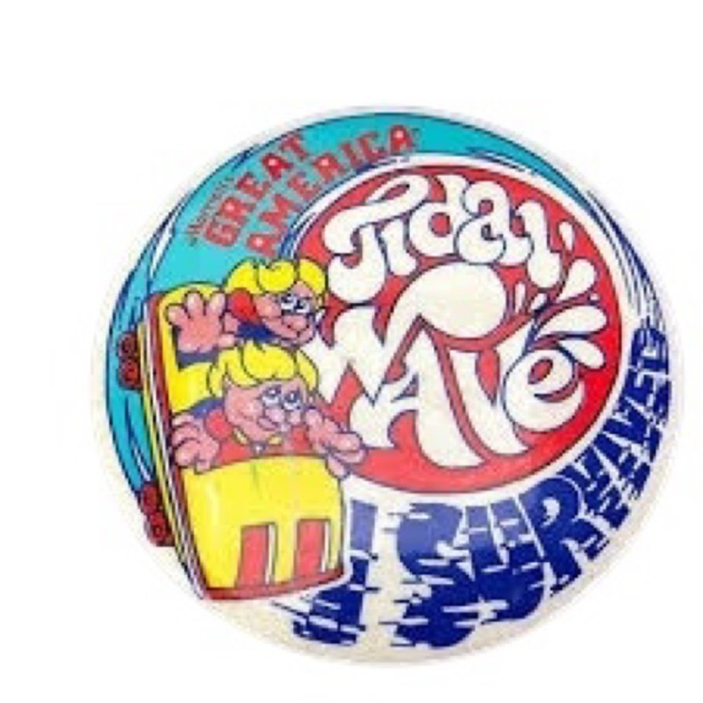 Vintage Marriott Great America I Survived Tidal Wave Button Theme Amusement Park